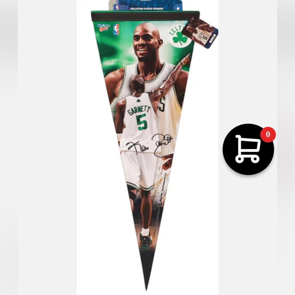 KEVIN GARNETT "SIGNATURE" BOSTON CELTICS PREMIUM FELT COLLECTOR'S PENNANT